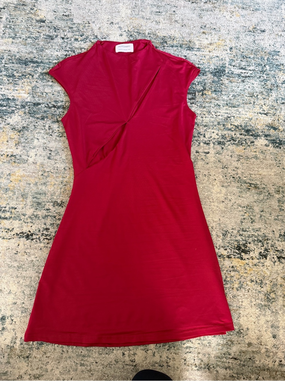 Peppermayo Fuchsia Twist-Front Mini Dress